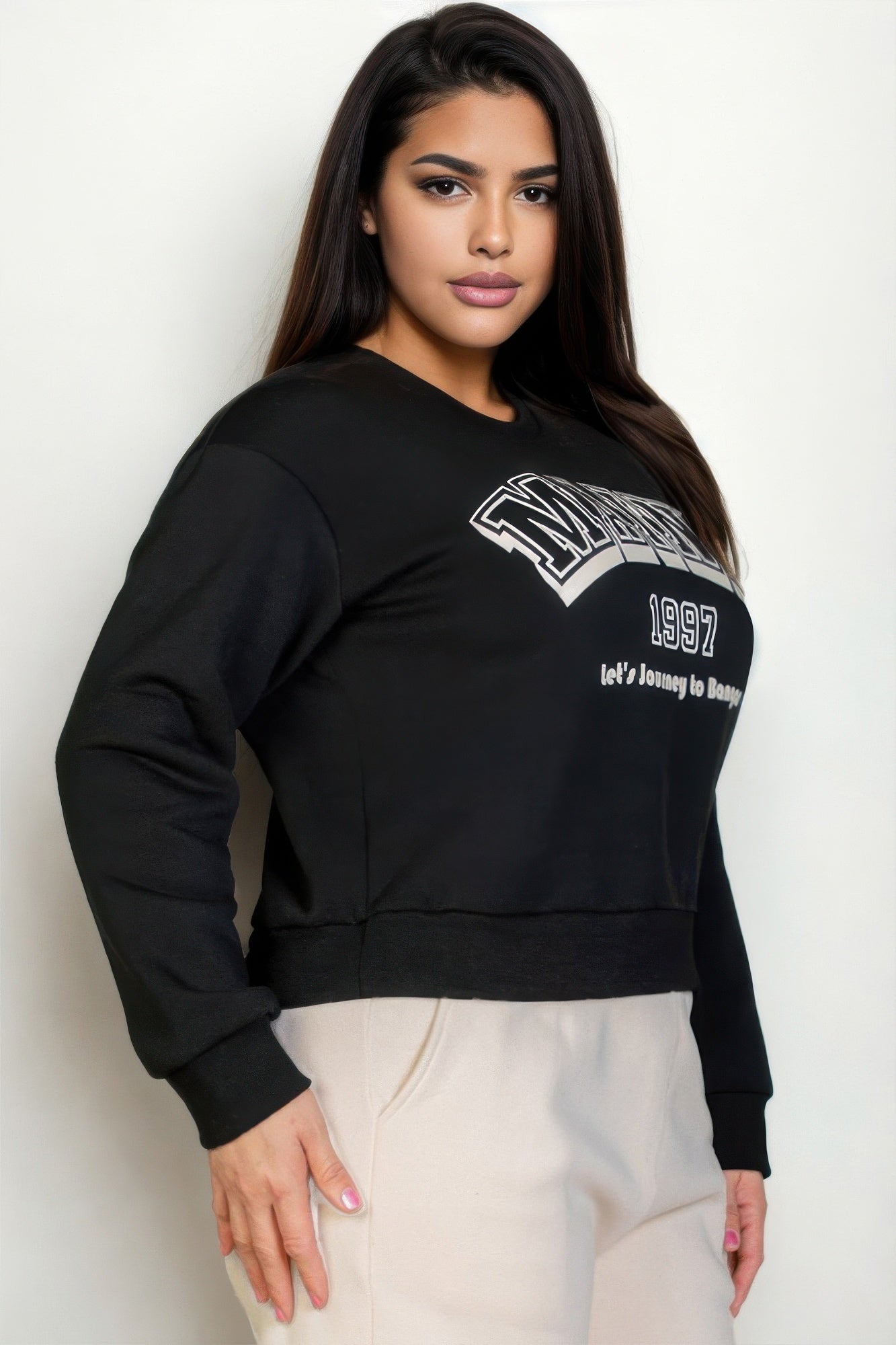 Plus Size Graphic Drop Shoulder Sweatshirt