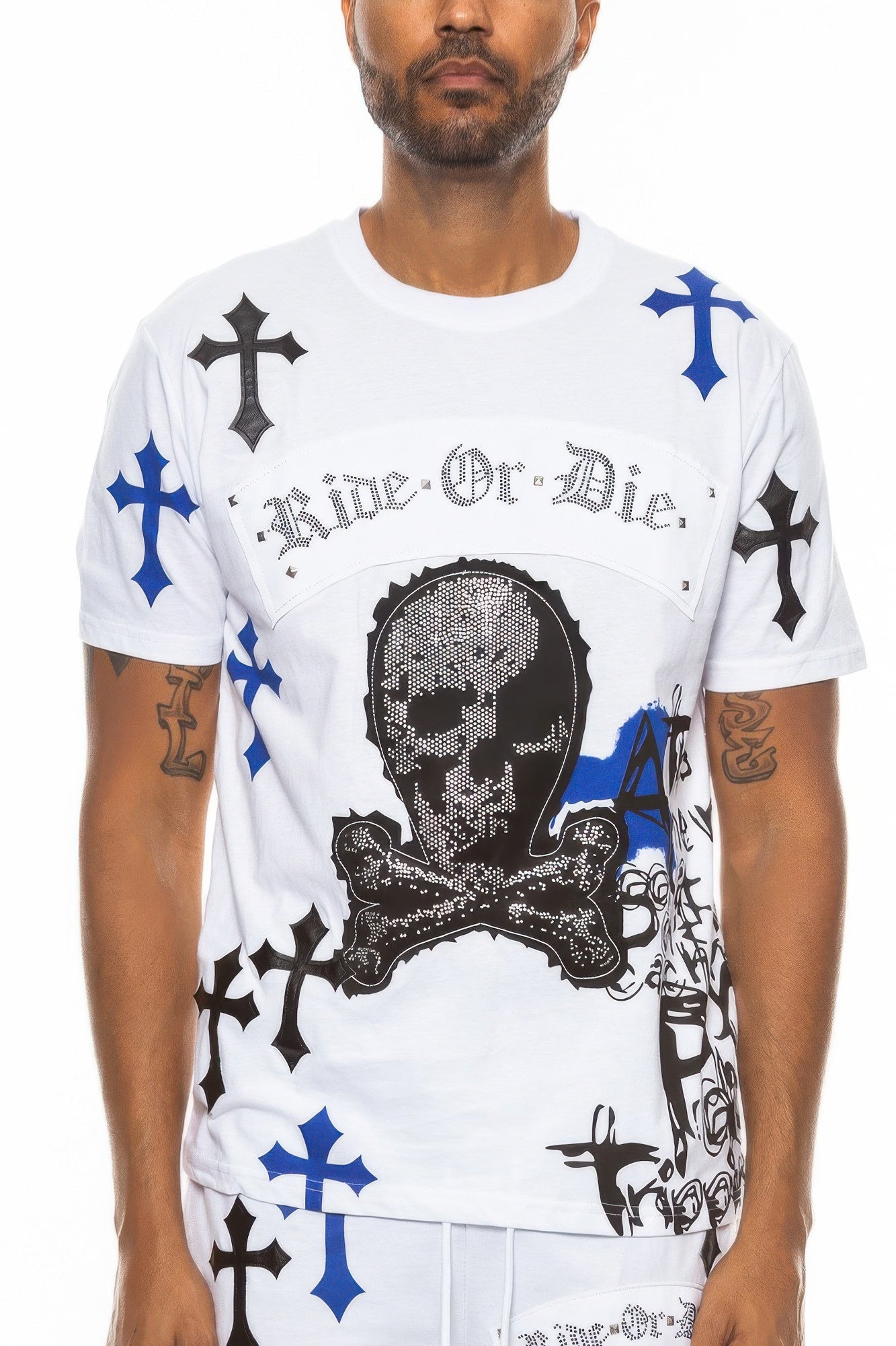 Cotton Print Chome Cross Thirt